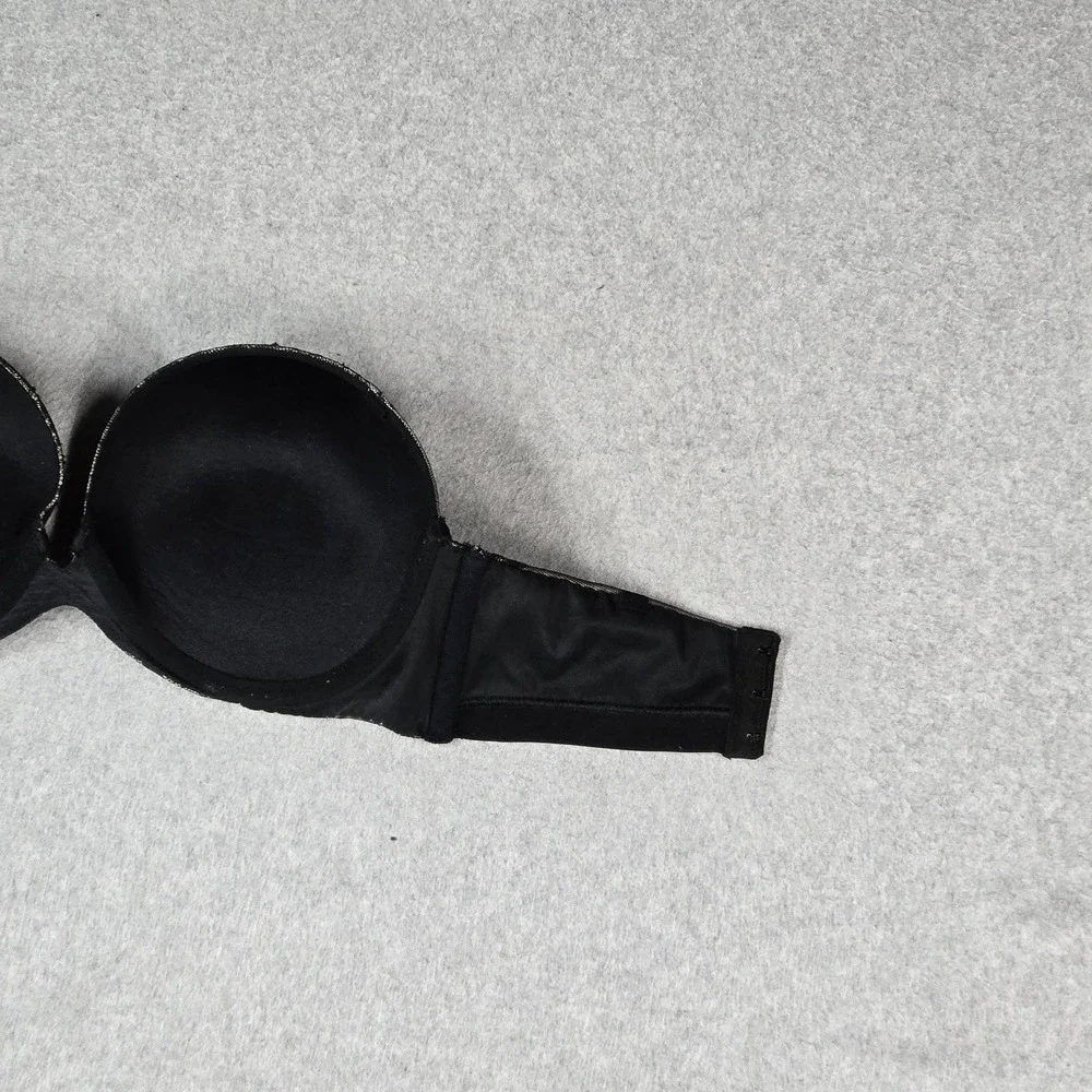 Victoria's Secret Women Bra 32DD Black Floral Very Sexy Multi Way Underwired